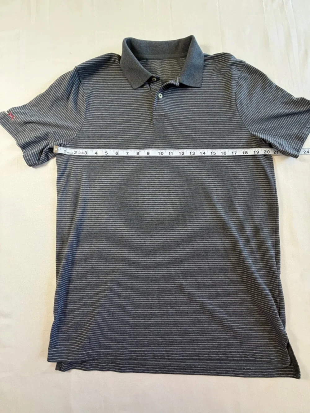 Polo Ralph Lauren RLX Gray Striped Golf‎ Polo Shirt Size Medium - Picture 4 of 8